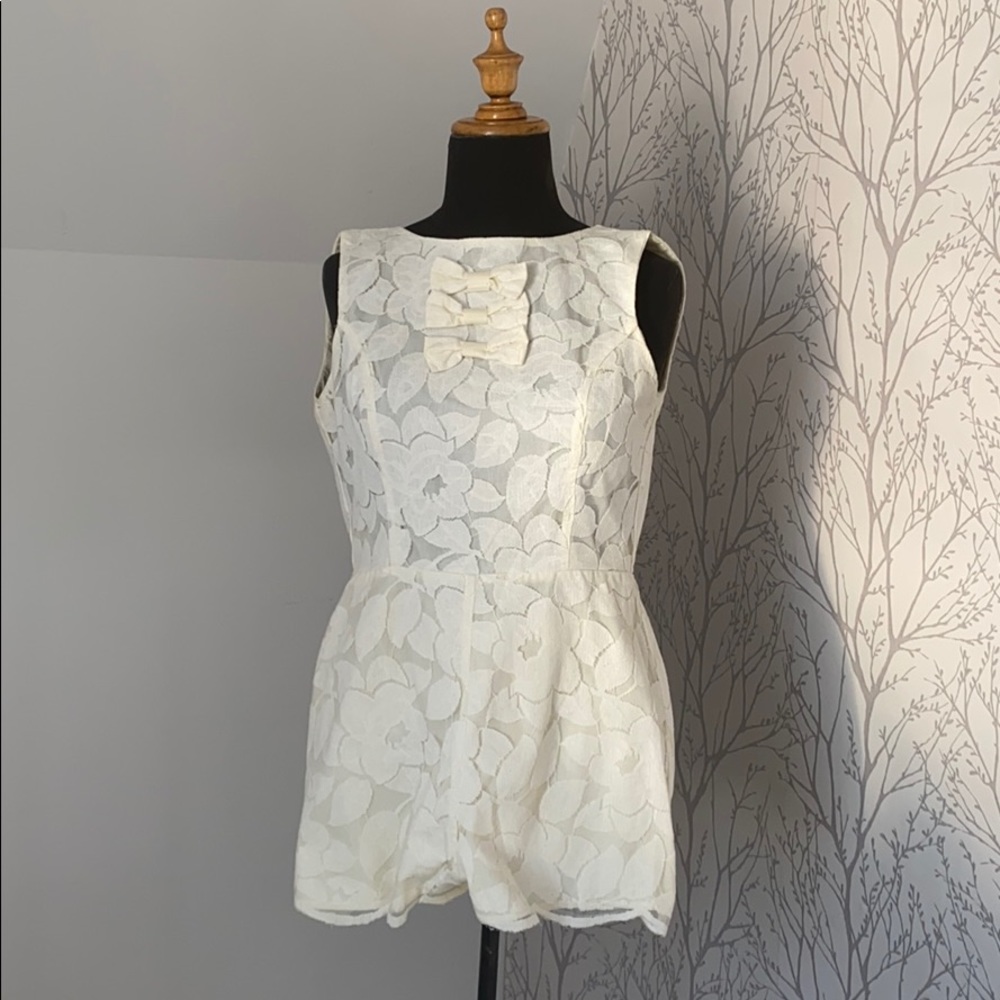River Island Cream Lace Romper